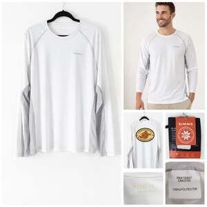 Simms Men's SolarFlex LS Crewneck Fishing Shirt Old Florida Outfitters White XXL